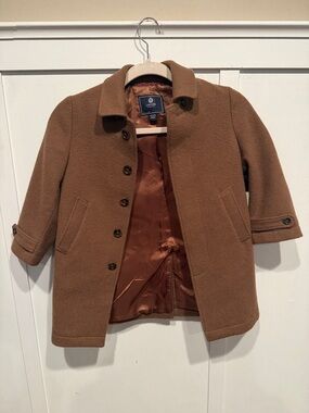 Crewcuts Little Boys' 100% Camel  Hair Brown Wool Pea Coat
